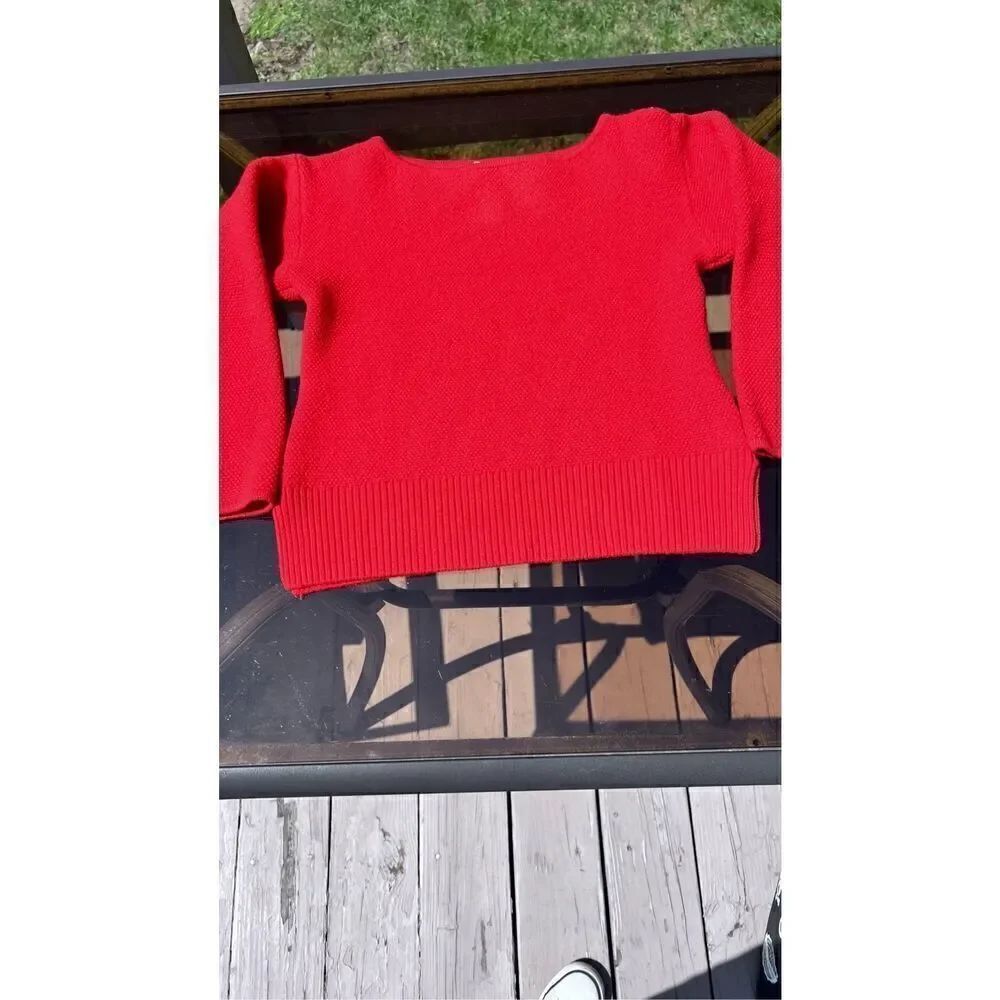 St. John Red Wool Sweater Size 4